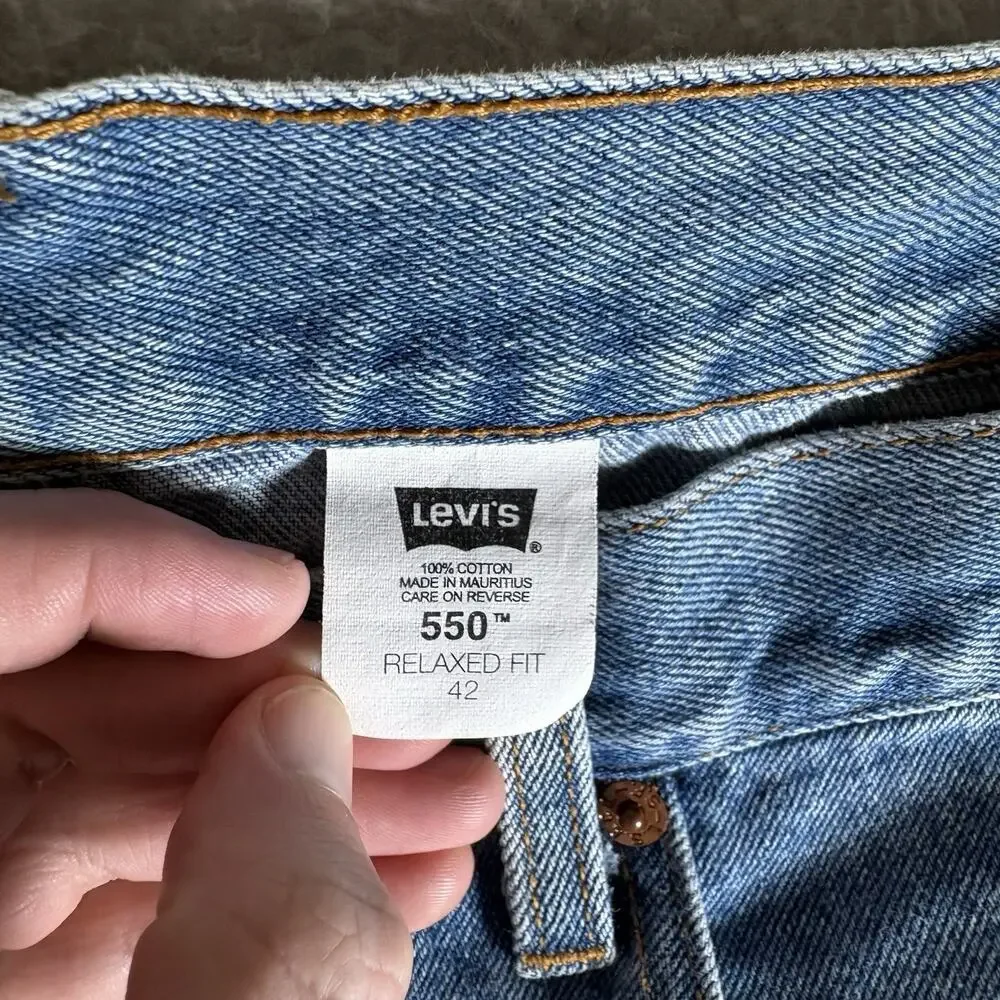Vintage 550 Denim Jorts Levis Shorts Mens 42 Relaxed Y2k Dad Batwing Paper Tag